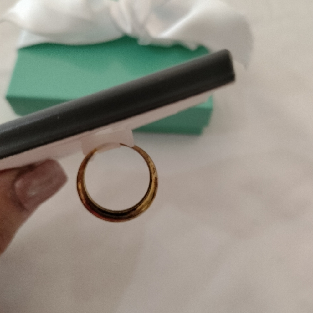 Argento Vivo Sterling Silver 18kt Gold Plated Ring, size 8 - Picture 5 of 7